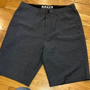 KNQR Men's Golf Shorts size 30 Gray Chino Back Zip Pocket